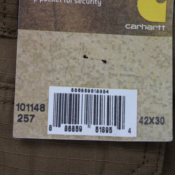 Carhartt Force Pants NWT Mens 42x30 Brown Tappen Cargo Relaxed Fit Straight - Picture 10 of 16